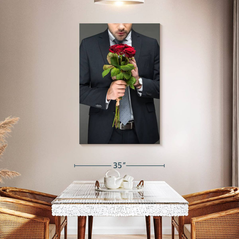 Shuttleworth Man With Roses, 24" H x 16" W