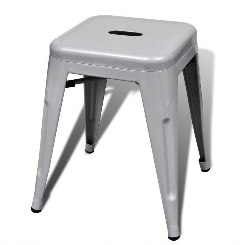 Hulsey Steel Accent Stool, Grey