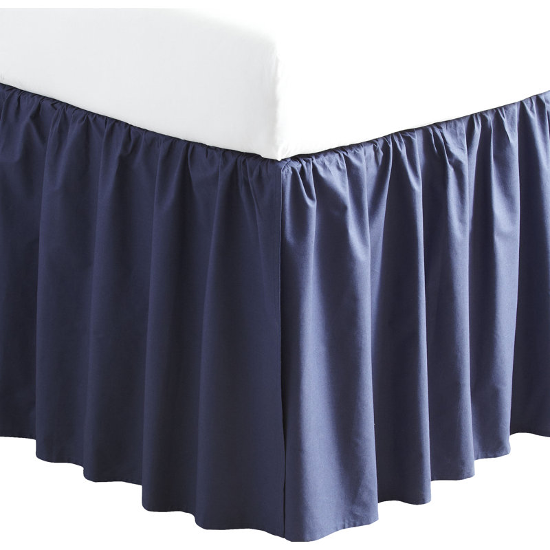 Ruffled Bed Skirt, Twin, Navy