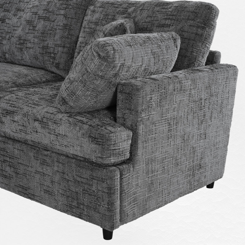 Domoni 6 - Piece Upholstered Sectional, Gray Chenille