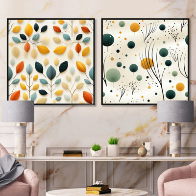 Dahmen Symmetry - Ensemble de 2 collages carrés abstraits