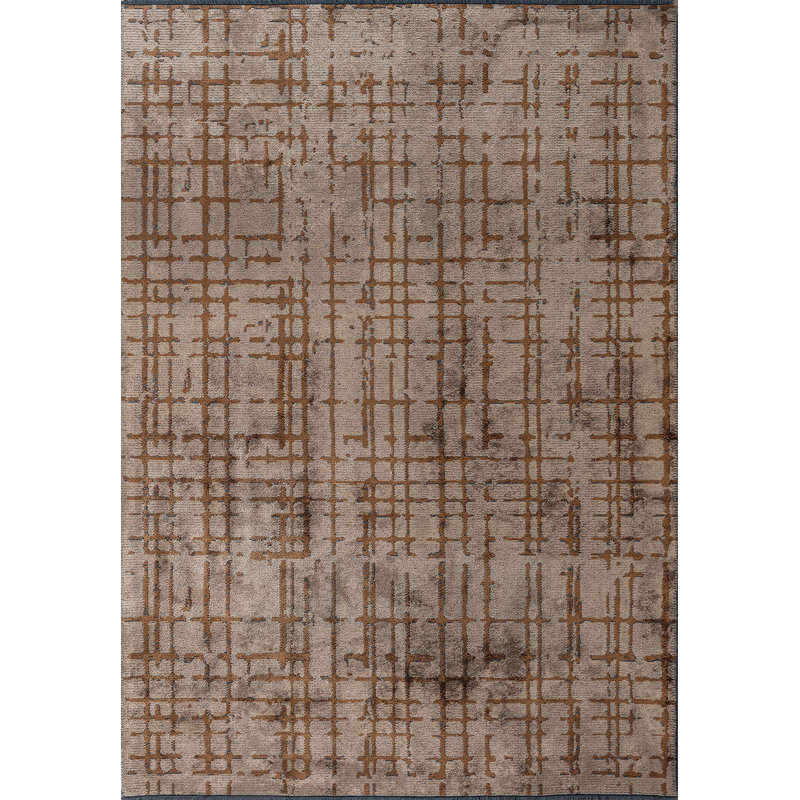 Rapture Striped Area Rug in Brown, Rectangle 6'7" x 8'3"