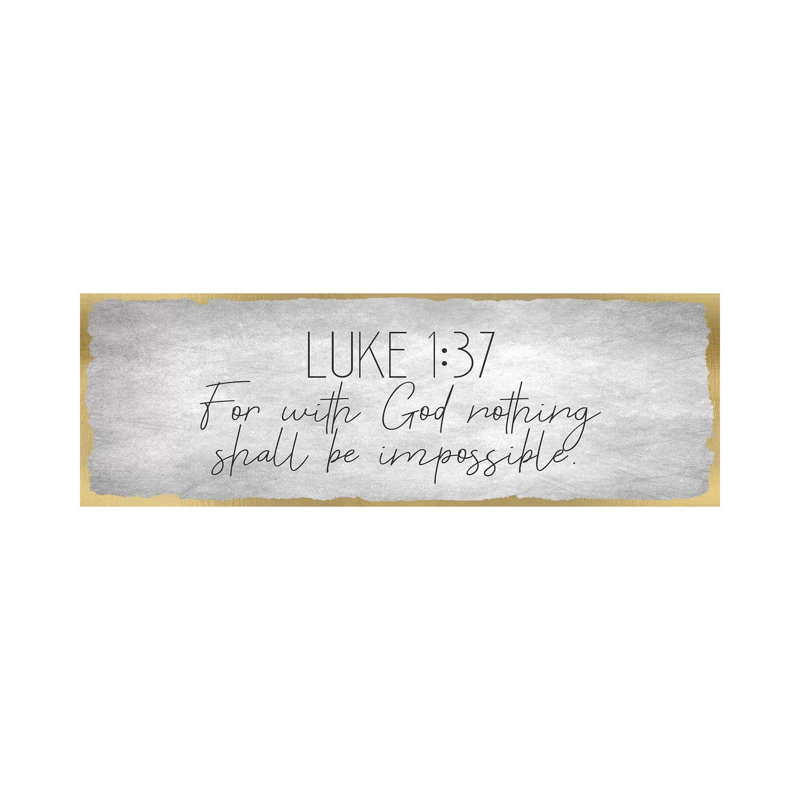Luke 1:37 On Foil by Kimberly Allen - Wrapped Canvas Panoramic Print, 40.64cm H x 121.92cm W x 1.905cm D