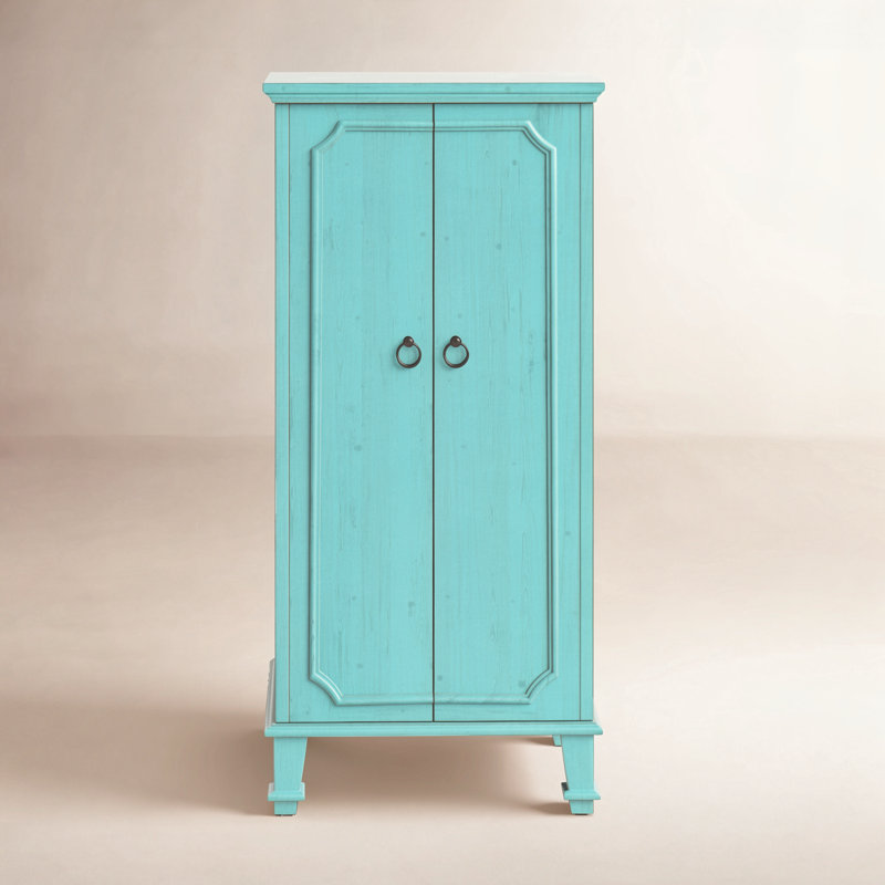 Armoire à bijoux avec miroir Maddox, Turquoise