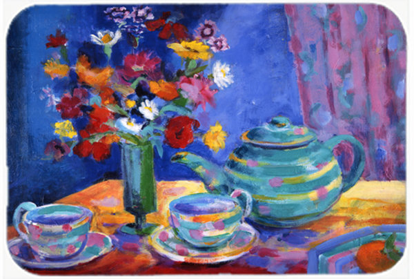 Caroline's Treasures Blue Tea Glass Cutting Board