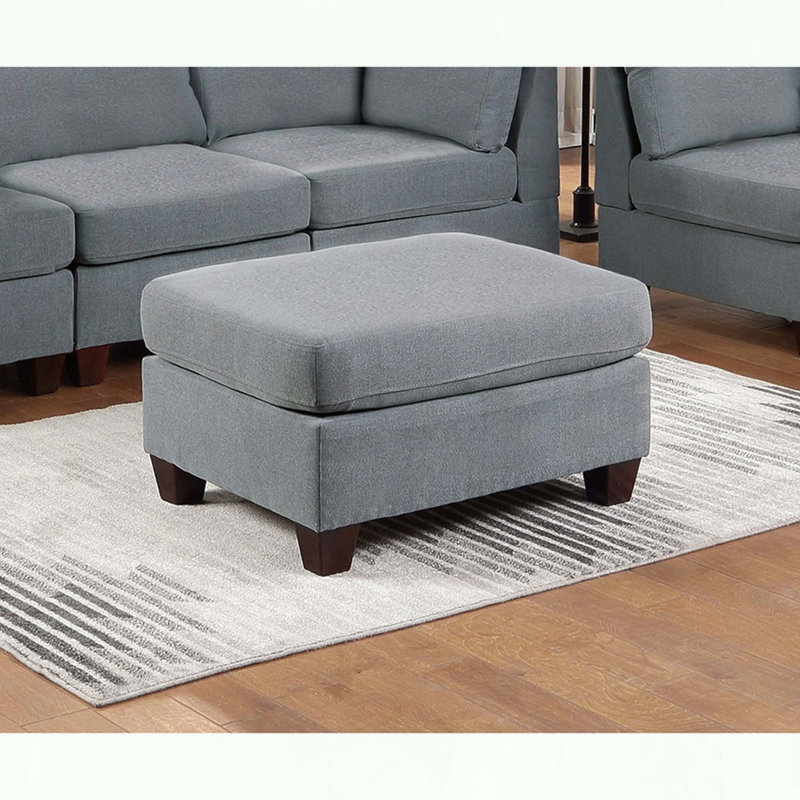 Repose-pieds moderne avec coussin moelleux et pieds en bois Modern