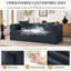 Canapé-lit modulaire convertible 77 po, canapé-lit en velours côtelé à assise profonde avec coussins amovibles pour appartement, salon et chambre d'amis-128973812