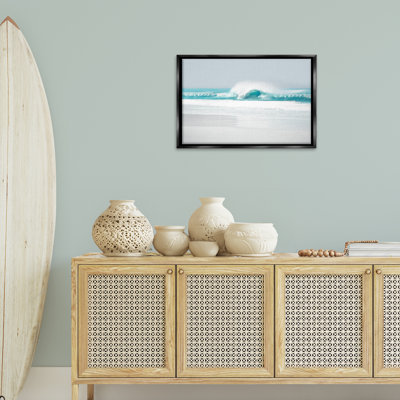 Toile flottante encadrée «Rolling Aqua Waves» par Maggie Olsen
