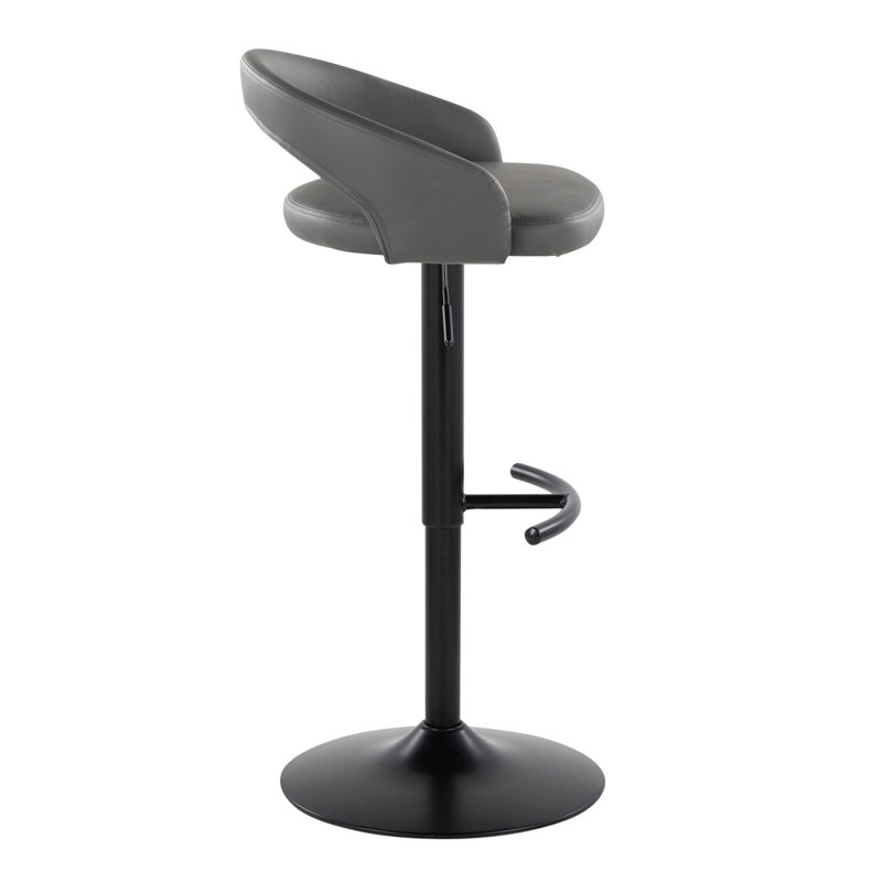 Tabouret de bar rembourré réglable, Grey