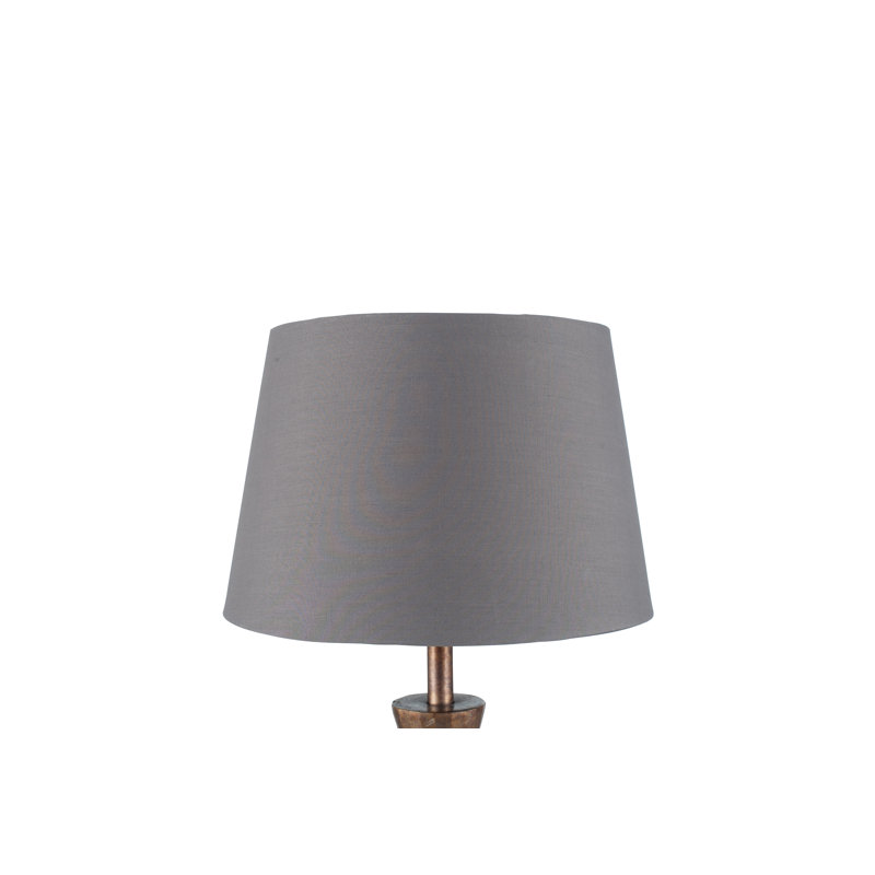 20cm H Cotton Empire Lamp Shade ( Uno ), Steel Grey