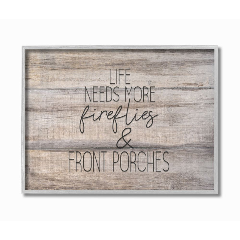 «More Fireflies Country Life Home Wood Textured Word Design», impression sur toile, H 11 po x l 14 po x P 1,5 po