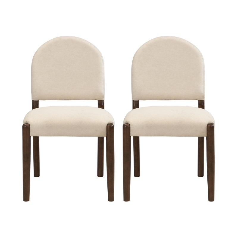 Chaises de salle à manger rembourrées Ellis, Coussin beige / structure en noyer