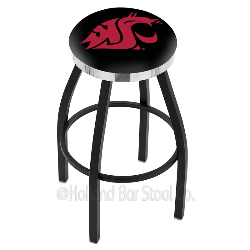 NCAA 30" Swivel Bar Stool, Chrome, Washington State University