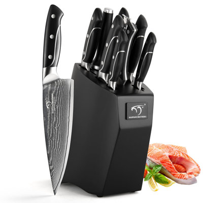 Nanfang Brothers Damascus Steel Knife Block Set
