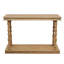 Console rectangulaire à 2 niveaux en bois naturel avec pieds fuselés sculptés