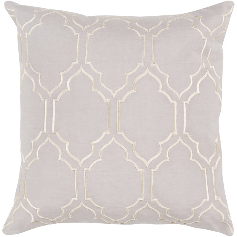 Skyline Geometric Throw Pillow, Light Gray, 20" H x 20" W x 4" D