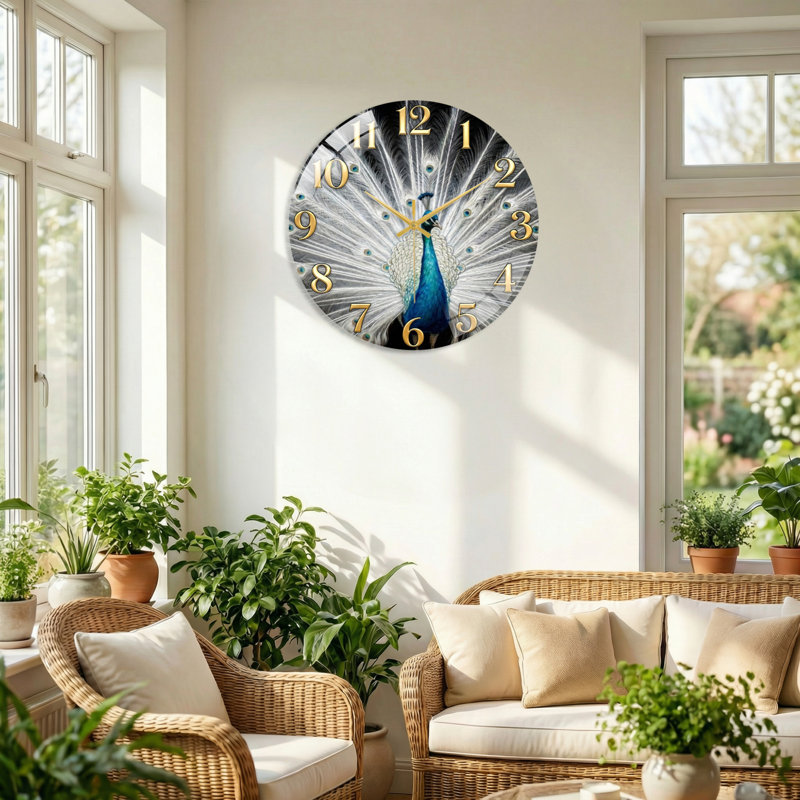 Peacock Feathers Modern, 40 x 40 cm (15,7 x 15,7 pouces)