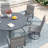 6-Person Round Patio Dining Set With  360° Swivel PVC-Coated Polyester Chairs-810337256