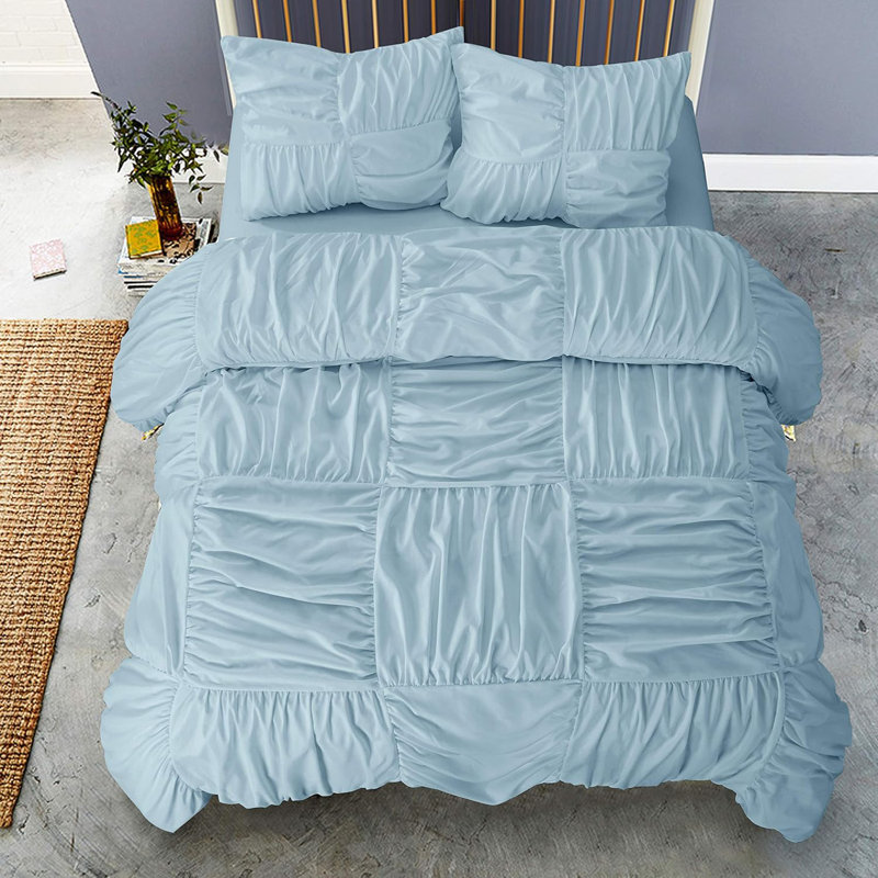 Machine Woven Duvet Cover, Full Duvet Cover + 2 Shams, Light Blue