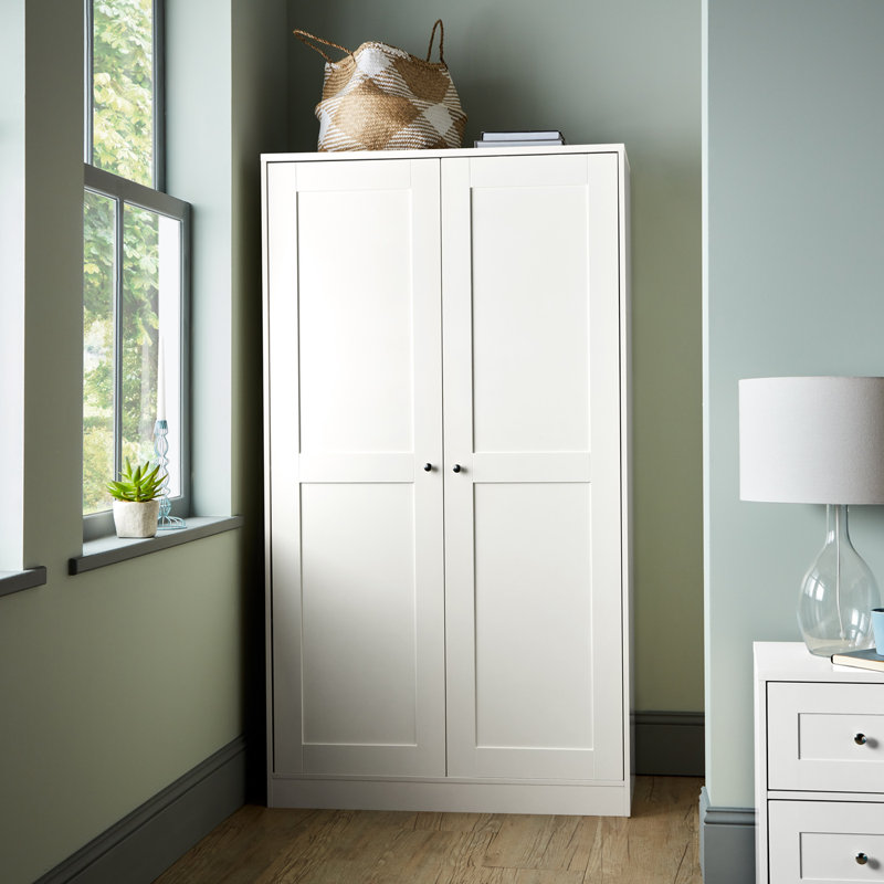 Merrigan 2 Door Manufactured Wood Wardrobe, White