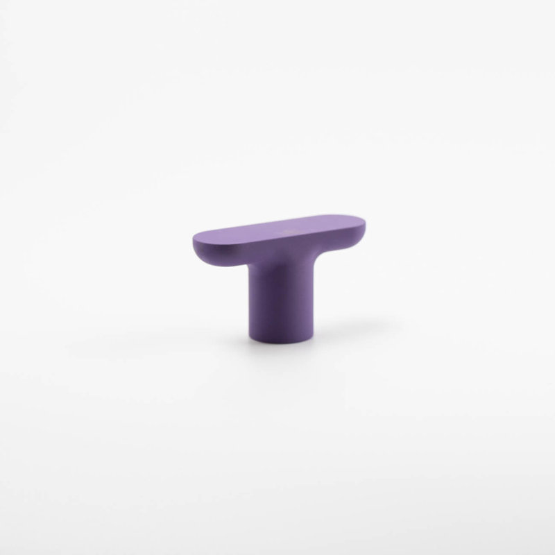 Bouton d'armoire à barre en T ROUS Hardware - Bouton de tiroir en aluminium massif, finition mate, 1 compte, Royal (mauve)