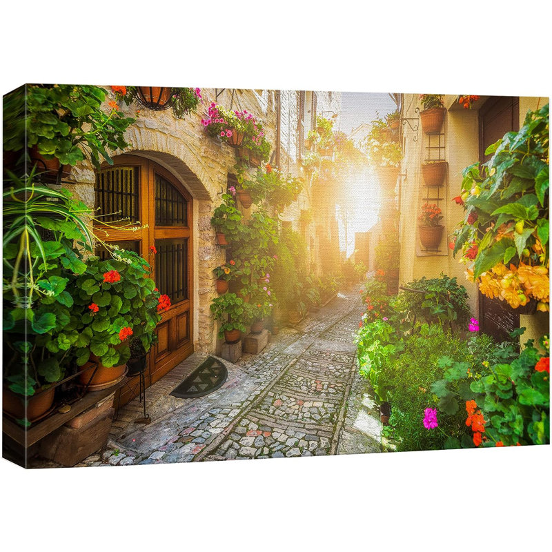 Floral, jardin botanique, paysage urbain italien, nature sauvage sur toile, H 24 po x l 36 po x P 1,5 po