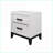 MIRAGE White 2-Drawer Nightstand with Black Hardware-625090613