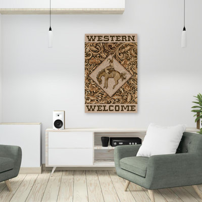 Western Welcome  Contemporary Western Cowboy Horse Art