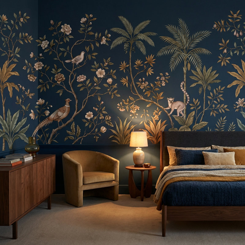 Décoration murale Chinoiserie, 100 po x 96 po, Non-Woven Nonpasted