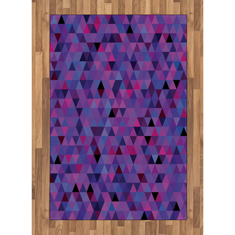 Eggplant High Density Long Fiber Poly Threads Decorative Area Rug Carpet, Rectangle 4' x 5'8"