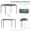 3 x 3 Meter Outdoor Aluminium Pergola with Retractable Grey Louvered Roof, Patio Gazebo Canopy Shelter with UV50+ Protection and Ground Anchors for Garden and Backyard Use