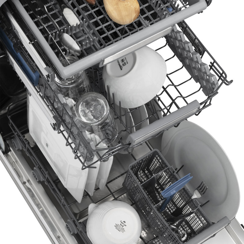 Zline Autograph Edition 18” Tallac Series 3rd Rack Top Control Dishwasher In Custom Panel Ready With Champagne Bronze Handle, 51dba