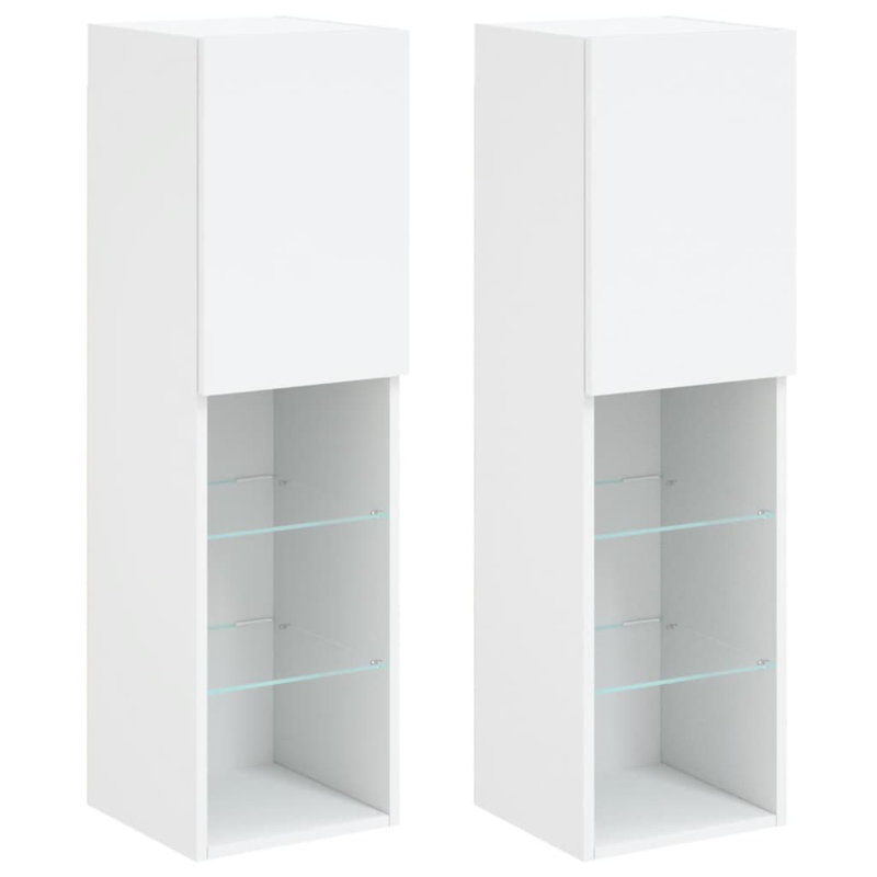 Olline Unfinished TV Stand for TVs up to 28" with Fireplace Included, White, 163
