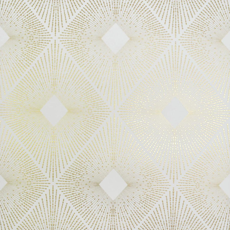 Antonina Vella Modern Metals Modern Geometric Wallpaper, White/Gold