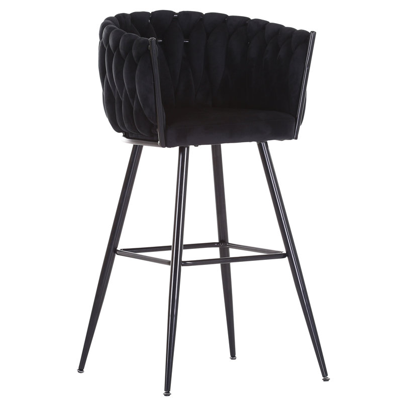 Tattnall Upholstered Counter Stool, Black