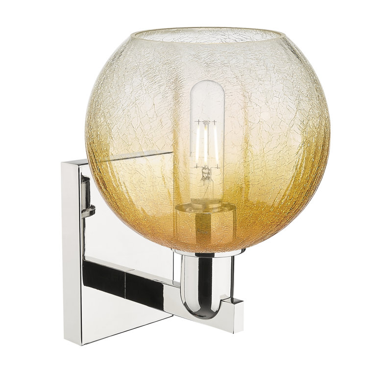 Appleton - laiton antique noir - applique, 12.75" H x 8" W x 8" D, Jaune transparent / nickel poli