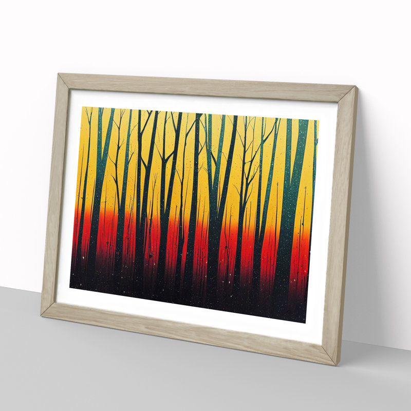 Splashed Forest Vol.3 Abstract - Framed Print, Oak, 25cm H x 34cm W x 2cm D