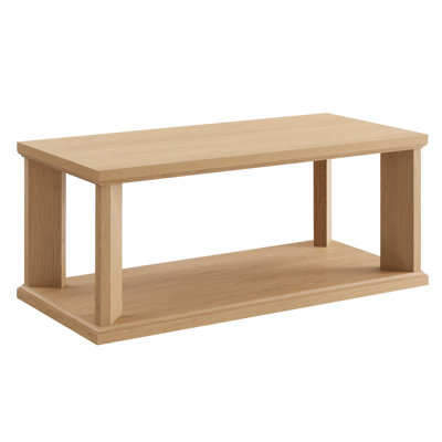 Table basse COTEL pour le salon, table basse moderne à 2 niveaux avec tablette de rangement, table basse rectangulaire pour bureau à domicile, chambre à coucher, appartement, 47,3 po x 22 po x 19,3 po