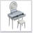 Luxury Vanity Dresser With LED Mirror And Stool Set, Ample Storage For Cosmetics And Accessories, Elegant Gray Finish-126229664