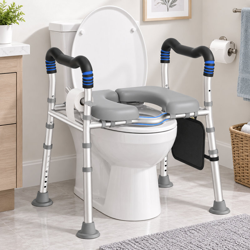 Siège de toilette surélevé avec poignées