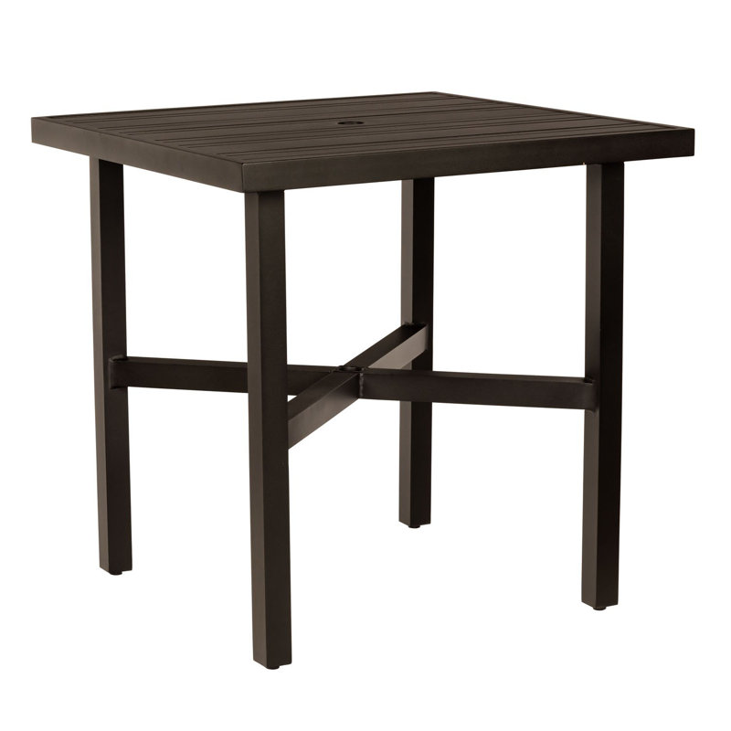 Square Counter Height Umbrella Table, Textured Black