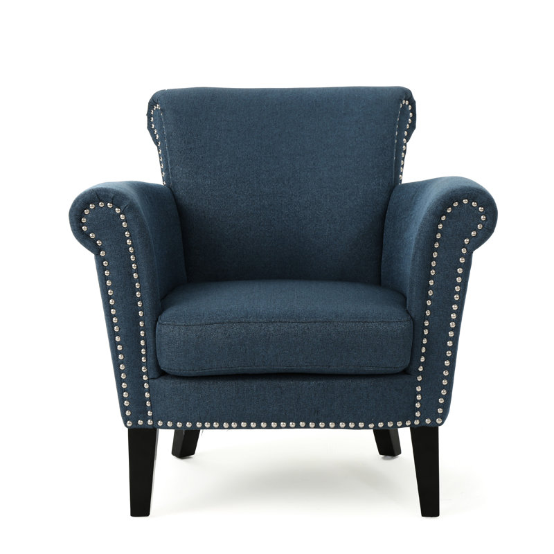Fauteuil club en tissu bleu marine Tempting