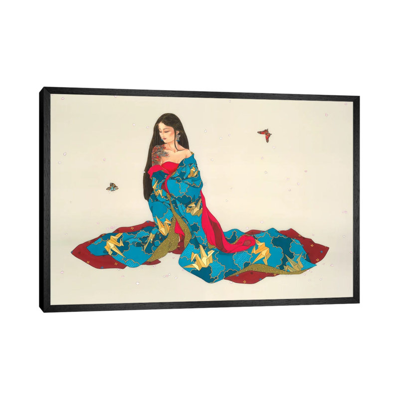 Dragon Mystique - Painting on Canvas, Black Framed, 101.6 cm H x 66.04 cm W