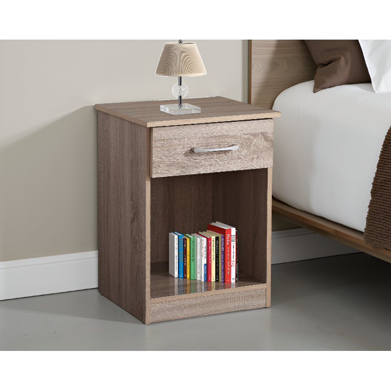 Table de chevet Harrel pour espaces décontractés, Marron clair