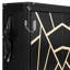 Grand lit avec imprimé, éclairage à DEL et encastré, design moderne grand noir espace, dessous,