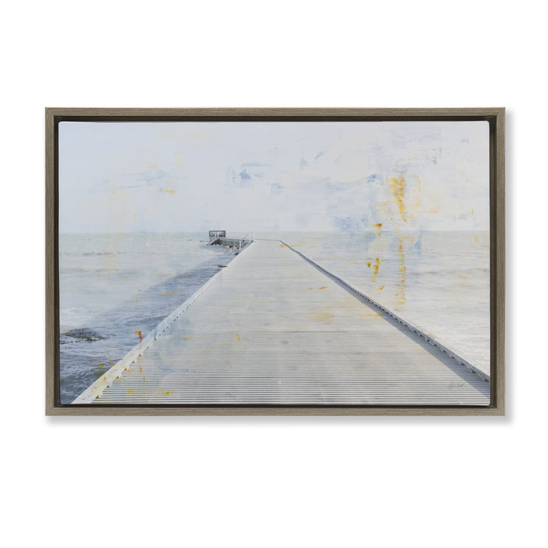  Toile flottante encadrée Pier View, Cadre flottant orme Montalcino, H 17 po x l 25 po