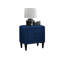 Table de chevet 2 tiroirs en velours bleu marine avec look moderne et sophistiqué-1173038654