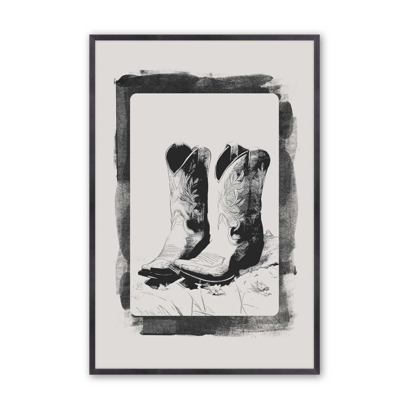 Impression de cartes monochromes occidentales III, H 15,25 po x l 12,25 po, Zinc patiné