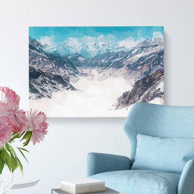 Aletsch Glacier in Switzerland - Wrapped Canvas