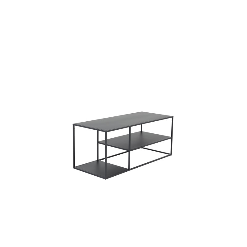 Febiya Frame Coffee Table with Storage, Black